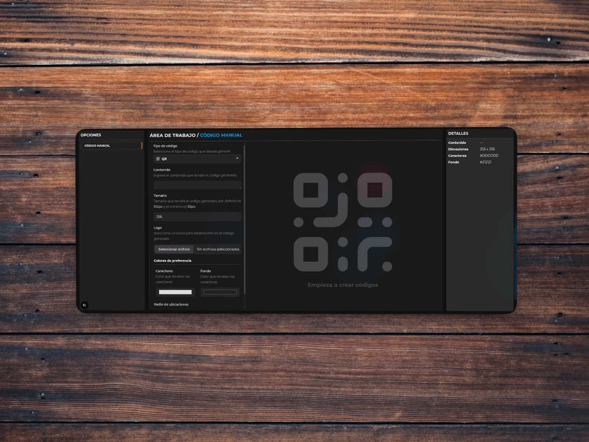 Icono página web para generar códigos.